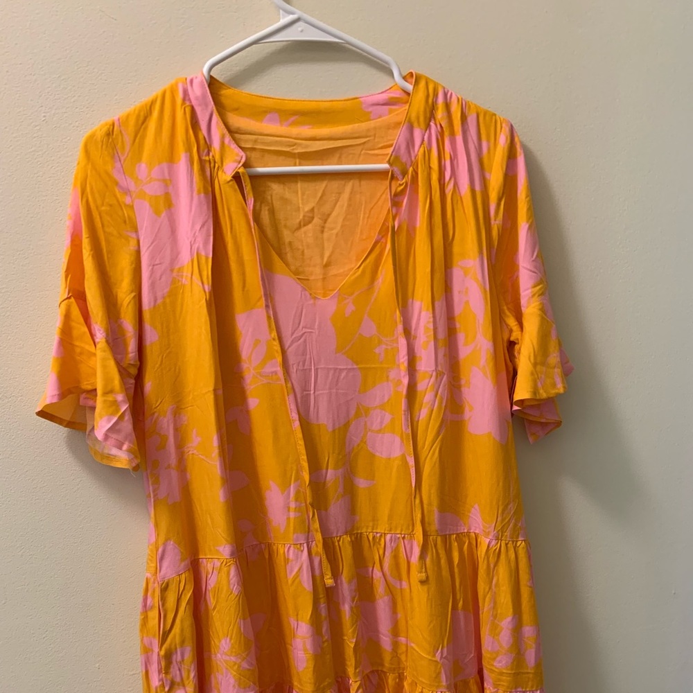 Orange and pink summer dress